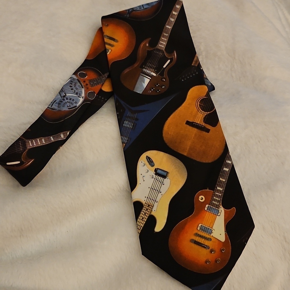 RALPH MARLIN 1995 Guitar II Print Musician Tie - Picture 5 of 8